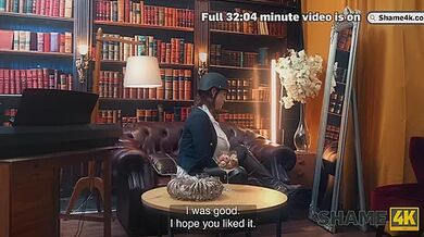 SHAME4K. Kinky cowgirl didn't expect to meet her student while masturbating