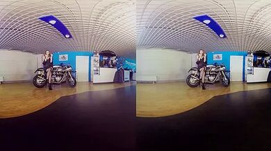 Leggy Redhead Klara Gets Naked with Her Bike