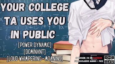 Il tuo college TA ti usa in pubblico per aumentare il tuo voto Maschio gemendo audio