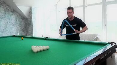 Her First Rough Anal On The Pool Table