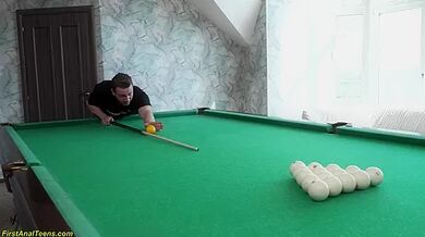 Her First Rough Anal On The Pool Table
