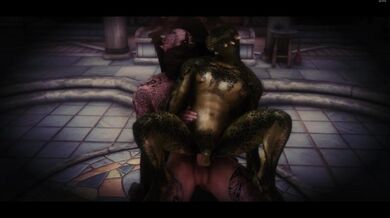 Il demone si diverte con la ragazza del tempio