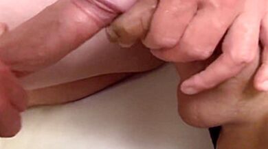 Thai Ladyboy Parkky Gets Sprayed With Sperm From Dick To Tits