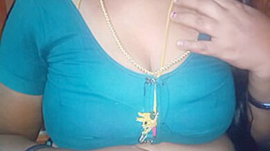 Tamil Aunty Squeezing Her Breasts When She Is Alone And Unable To Control Her Emotions