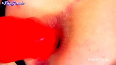 Young Blonde With Open Ass For Big Dildos