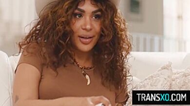 Latina Trans Babysitter Fucks Naughty Babe - Eva Maxim And Queenie Sateen