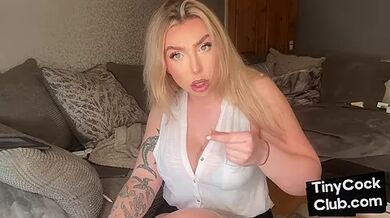 Stockings SPH femdom degrades tiny dick