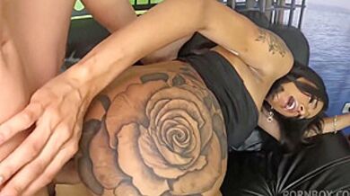 Pretty Tranny Manuella Moans While Getting Her Huge Ass