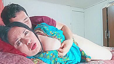 Indian Stepmother Shares Bed With Her Stepson, They End Up Fucking Hard